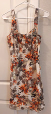 Banana Republic SILK blend Dress Size 2 - Lined Orange Blossom Sleeveless floral