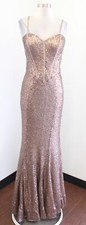 NWT Alyce Paris Latte Sequin Strapless Mermaid Formal Prom Dress Gown Size 10