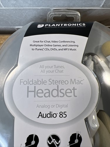 Plantronics Foldable Stereo Mac Headset Audio 85. (Analog Or Digital) - White - Picture 4 of 9