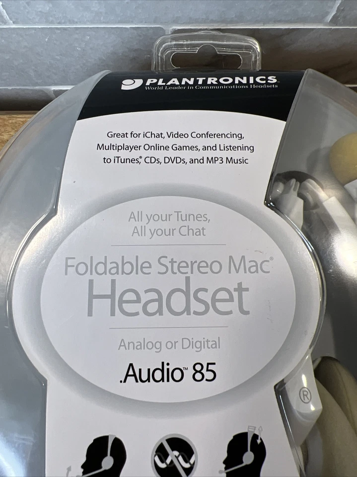 Plantronics Foldable Stereo Mac Headset Audio 85. (Analog Or Digital) - White - Image 4 of 4