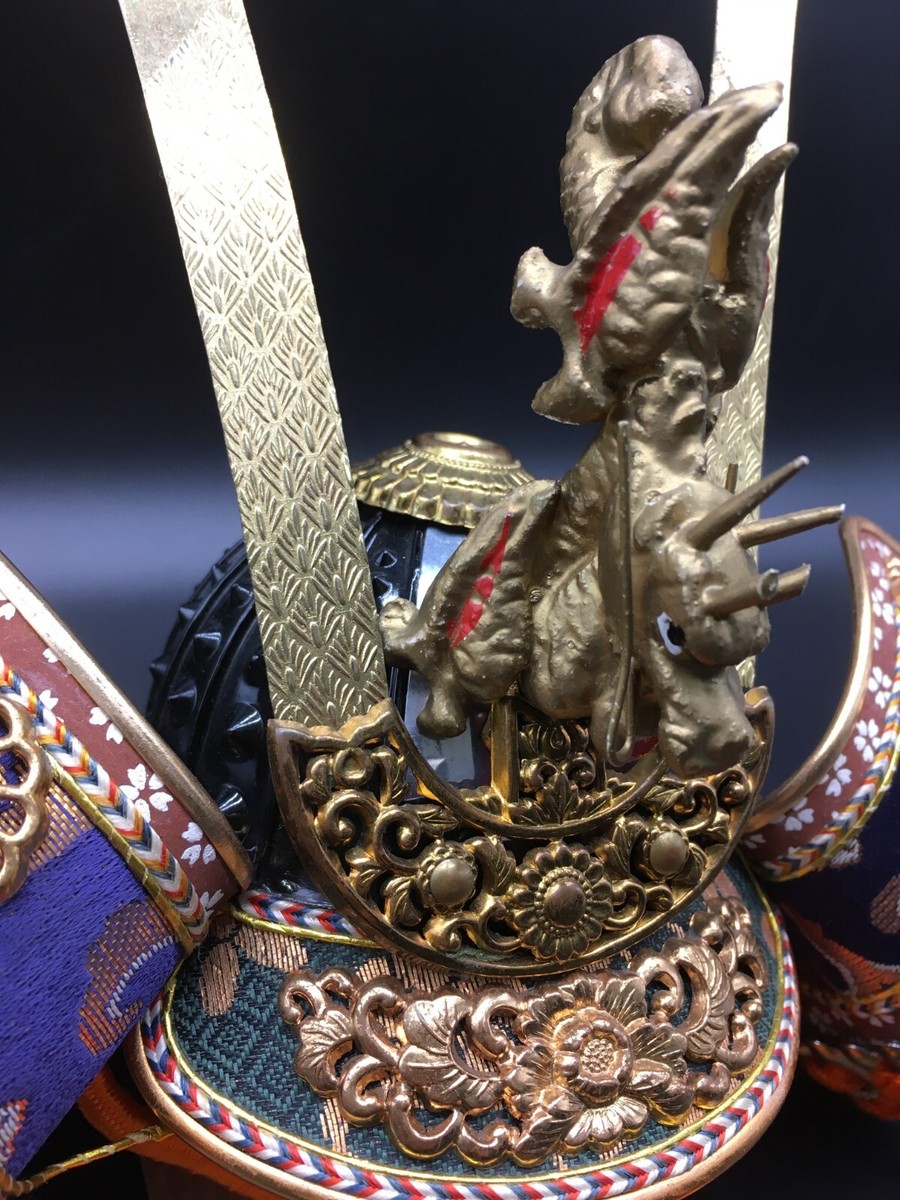 Vintage 1960s Japanese Samurai Kabuto Armor Helmet Dragon Deco