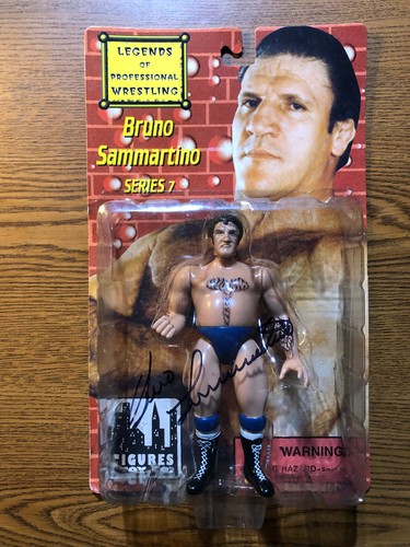 BRUNO SAMMARTINO Signed Legends Of Wrestling Figures Toy Series 7 action figure