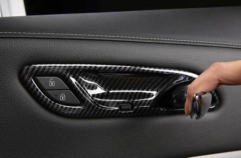 4-Piece Carbon Fiber Interior Door Panel Cover Trim For Cadillac ATS 2013-2019 Sedan