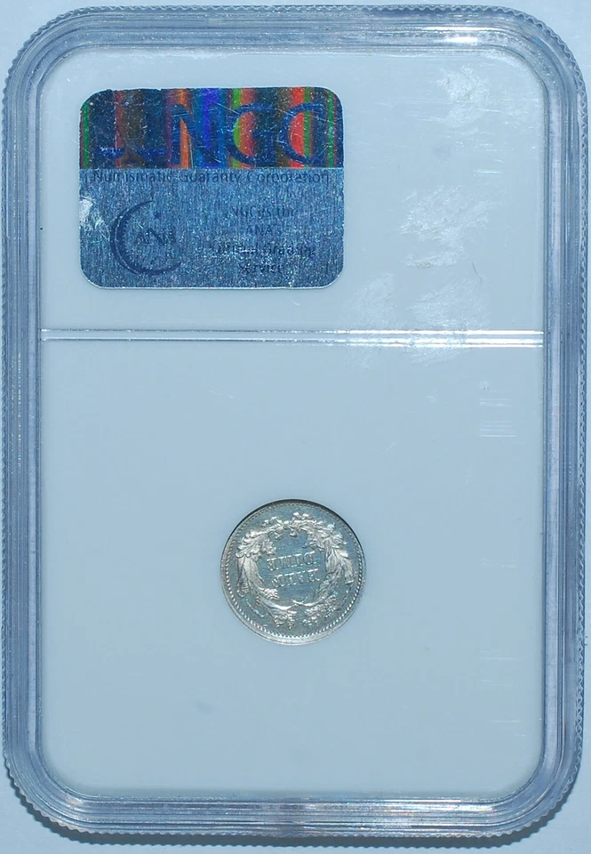 1873 NGC PR64 Proof Strike Liberty Seated Half Dime Looks Cameo Or Close - Image 2 of 2