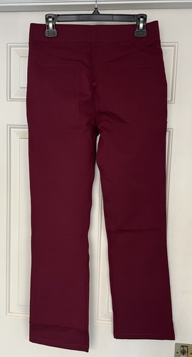 Betabrand Pants Womens PM Burgundy Dress Sailor Straight Career Casual Travel - Picture 3 of 5