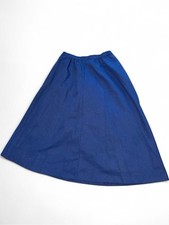 1970s 1980s True Vintage Wool Blend Midi Skirt Classic Blue Size 10