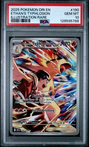 2025 POKEMON ETHAN'S TYPHLOSION ILLUS. RARE DESTINED RIVALS #190 PSA 10