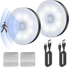 Motion Sensor Night Light 2 Pack LED Light, White 