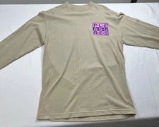 Pleasures Men's Long Sleeve Beige Purple/Pink PLEASURES Print Size Medium