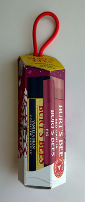 Burts Bees Mistletoe Kiss Bee Merry Gift Set Vanilla Bean Fig Red Dahlia Lip