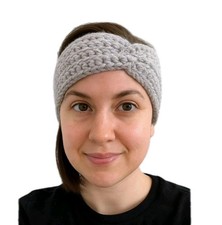 Handmade Crochet Gray Headband Cute Super Soft Fashion Accessory Makeup Routine