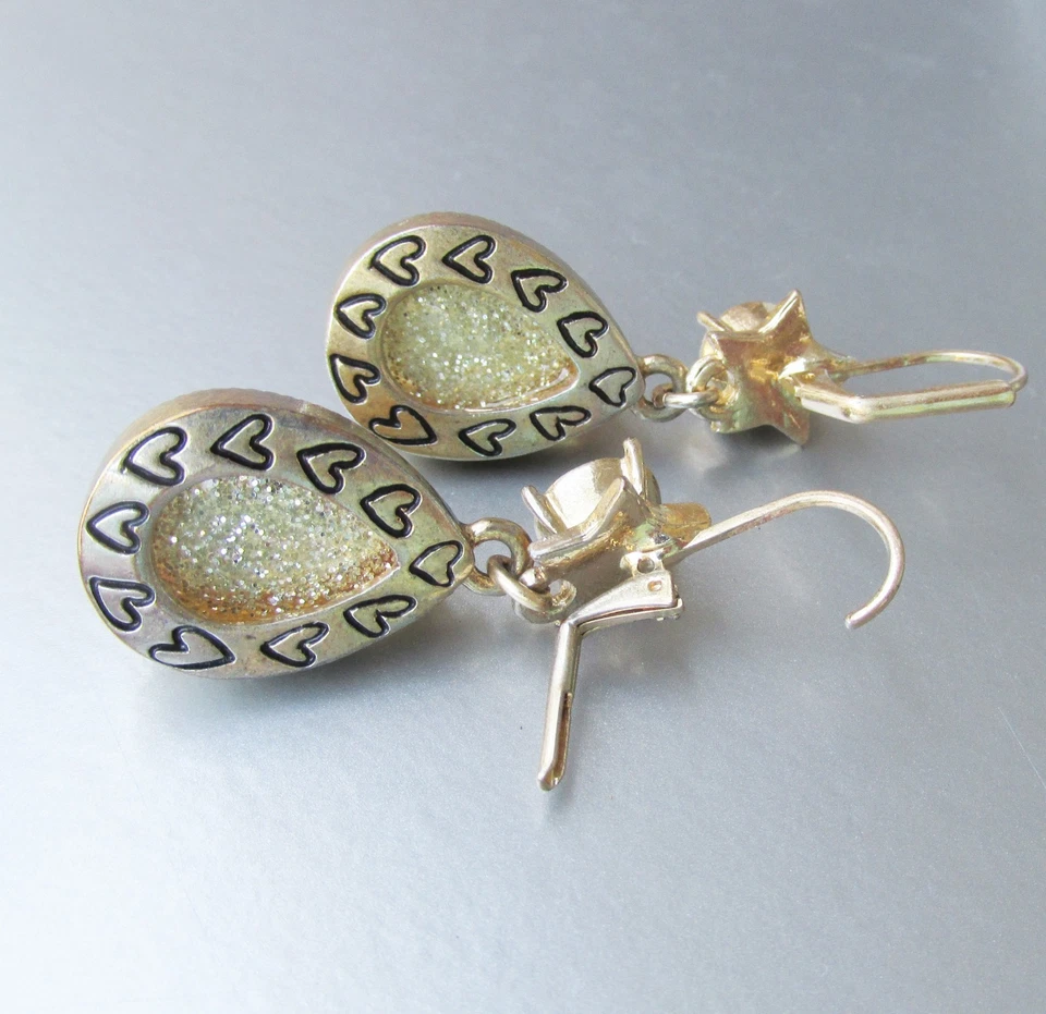 Betsey Johnson StarGAZER 闪耀云星 Sun Lucite 眼泪耳环 罕见 — 第 3/4 张图片