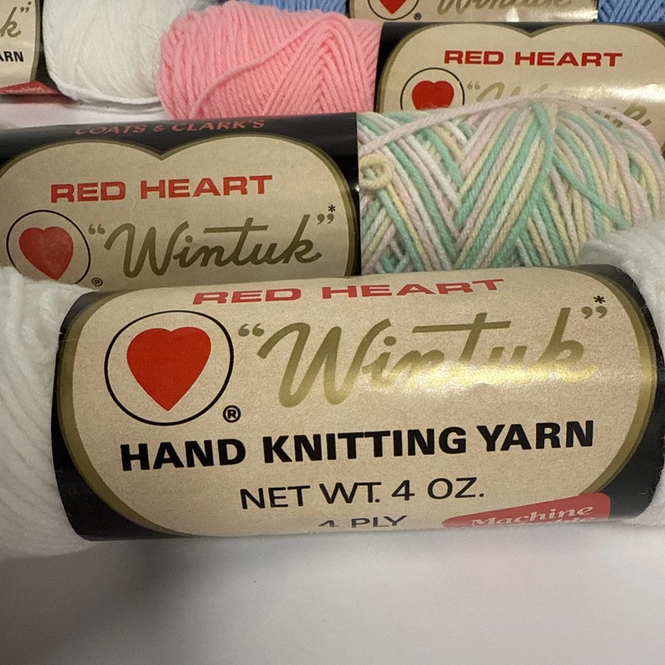 复古 批量 Red Heart Sayelle Worsted Wintuk 丙烯酸 Orlon 4 层针织纱线 — 第 4/4 张图片