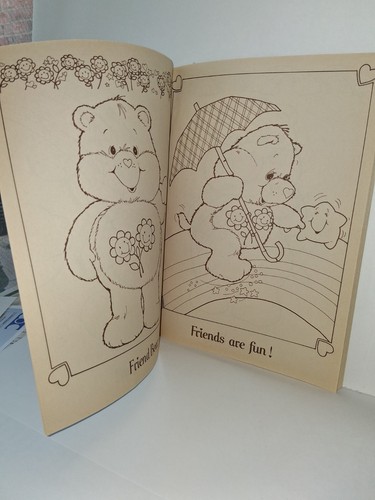 1982 Care Bears Coloring Book Tenderheart Funshine Grumpy Freind Cheer Bedtime - Picture 7 of 12