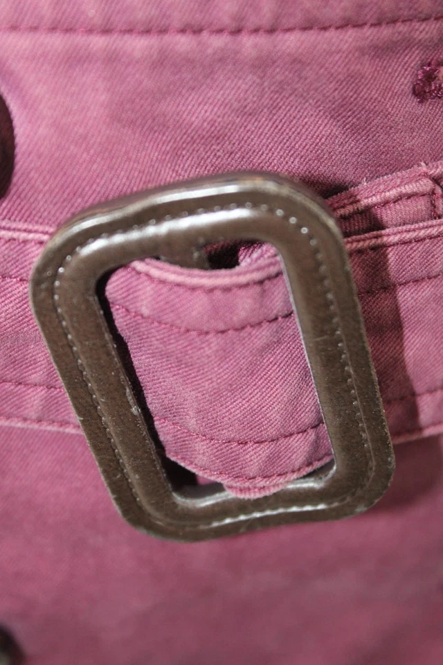 Burberry Women A-Line Mini Skirt Purple Cotton Size 14 - Image 4 of 4