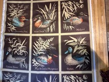 Cyrus Clark "Decoys" Ducks Screenprint Vintage Fabric - 6 Duck Panels - More Avl