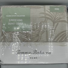 Tommy Bahama Duvet Cover Set Relaxed Luxury Cotton King size Jungle Palms Beige