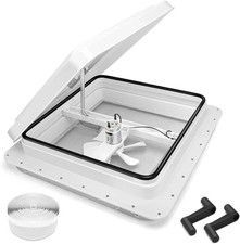 RV Vent Fan 14 Inch Trailer Roof Vent with 12V Fan, 14" x 14" RV Roof Vents for
