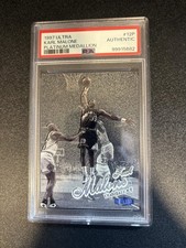 Karl Malone 1997-98 Ultra Platinum Medallion /100 PSA AUTHENTIC #12 JAZZ BULLS