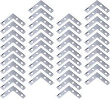 Pack of 40 Silver L Shape Bracket Joint Support Flat Plate Bracket Right Angle C