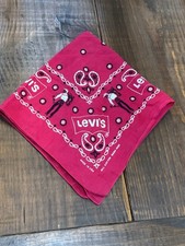 Vintage Levi  s Paisley Cowboy Bandana Made In USA, Wash Fast Red.