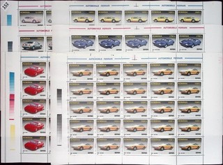 SG 25X ROMANIA 1999 MNH CARS FERRARI