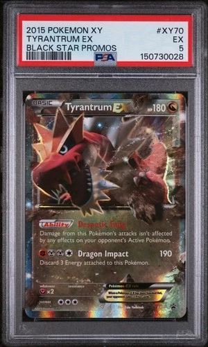 [NEW CERT] Pokémon TCG Tyrantrum EX 2015 Black Star Promo XY70 Holo PSA 5