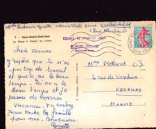 SAINT-MICHEL-CHEF-CHEF (44) COLONIE de VACANCES SHELL / Plage animée en 1964