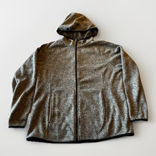 Women's XL Tek Gear Zip Up Jacket With Hood Black/White Stretchy Comfy Knit