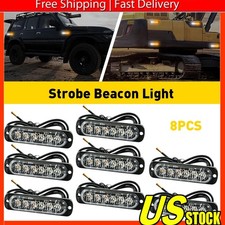 6led Car Truck Amberwhite Beacon Warning Hazard Flash Strobe Light 12set 6led Car Truck Amberwhite Beacon Warning Hazard Flash Strobe Light 12set