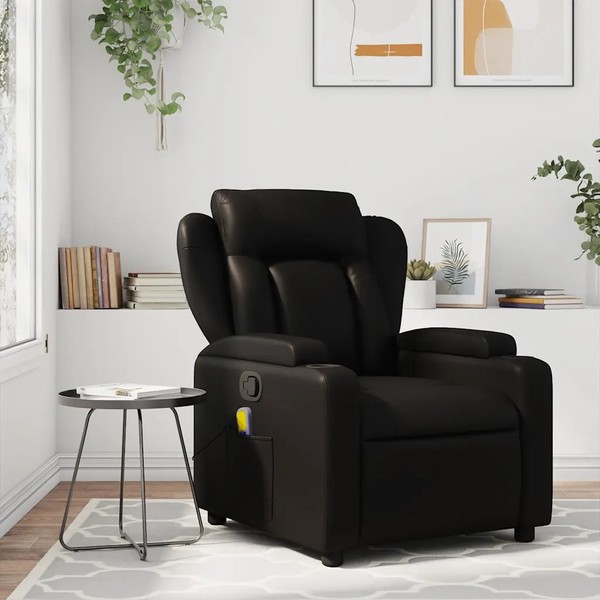 Massagesessel Relaxsessel Kunstleder Schwarz-image