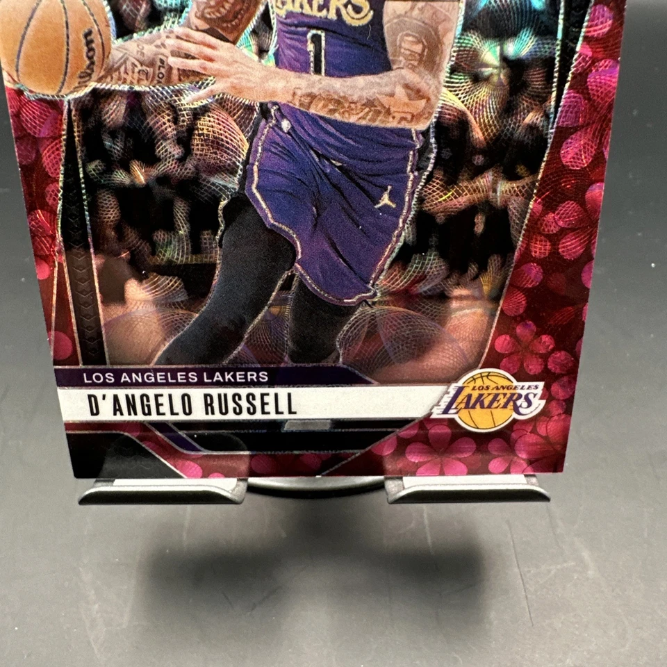 2024-25 Prizm Basketball D'Angelo Russell Plum Blossom Prizm /8 Lakers Jersey # - Image 3 of 4