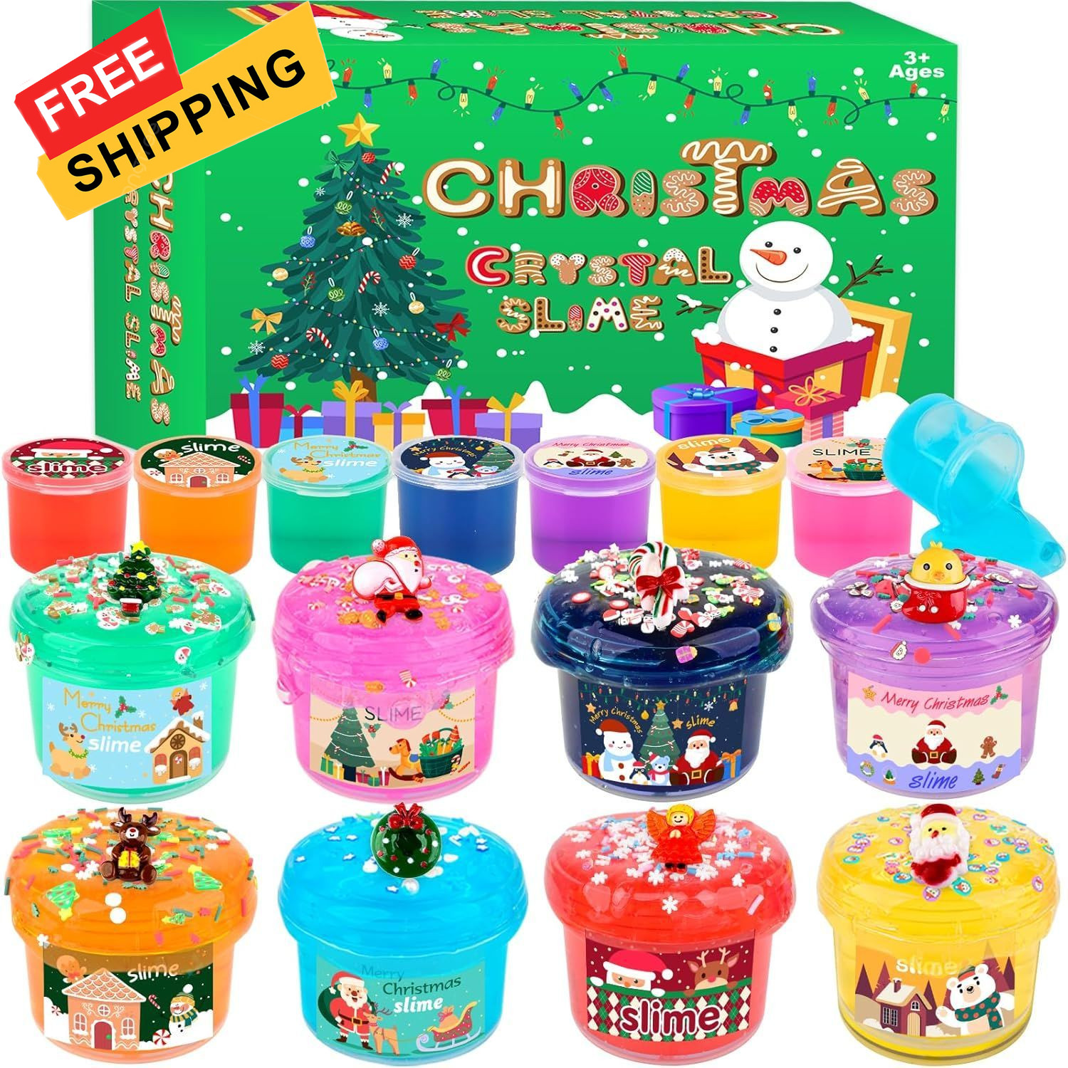 8 Pack Slime Kit,Funny Jelly Cube Crunchy Slime,Soft & Stretchy,Birthday... 