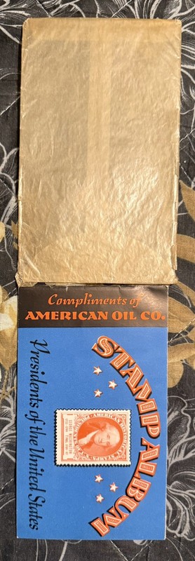 US 1936 American Oil Co AMOCO Gas Souvenir Presidents of US Stamp Album