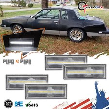 Front Rear Bumper Side Marker Light Clear White For 81-88 Oldsmobile Cutlass 442