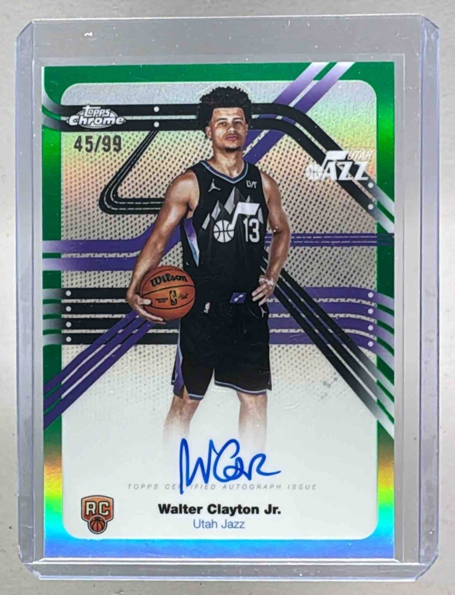 Walter Clayton Jr 2025 Topps Chrome NS-WCJ Green Refractor Next Stop Auto RC /99