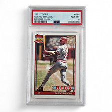 1991 Topps Glenn Braggs Desert Shield #444 Graded NM-MT PSA 8
