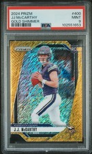 2024 Panini Prizm JJ McCarthy Gold Shimmer Prizm #1/10 Rookie Vikings PSA 9 MINT