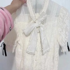 Logitta Short Sleeve Bow Tie Blouse Authentic Used