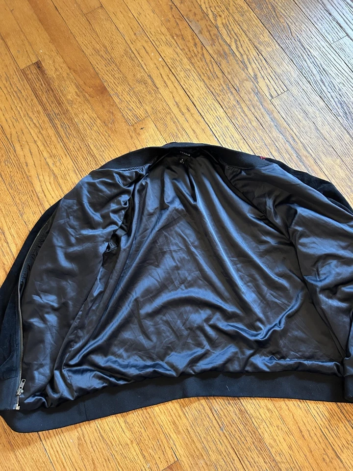 Torrid Jacket Womens 3 Black Floral Embroidered Velvet Bomber Zip Up Boho Style - Image 4 of 4