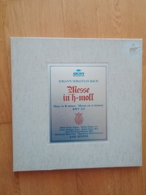 Bach Messe in h-moll Karl Richter Stadler Fischer Dieskau Bach Chor 3LP 