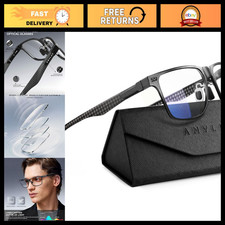 Blue Light Blocking Glasses for Men  Women, Carbon Fiber Frame, Reduce Eyestrai