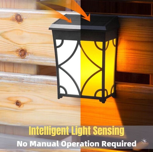 2 Pack Solar LED Wall Light Waterproof Dusk-to-Dawn for Courtyard/Steps/Fence - Picture 6 of 10