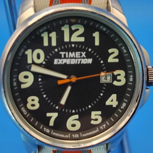 Vintage 2007 Timex Expedition Date 40mm Men's Quartz Watch New Nato Strap