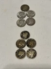 Lot of 10 Silver Roosevelt and Mercury Dimes