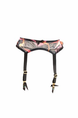 AGENT PROVOCATEUR Damen Hosenträger Seide halbtransparent schwarz Größe M