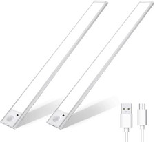 16inch Motion Sensor LED Under Cabinet Light, Rechargeable Magnetic Closet Li...