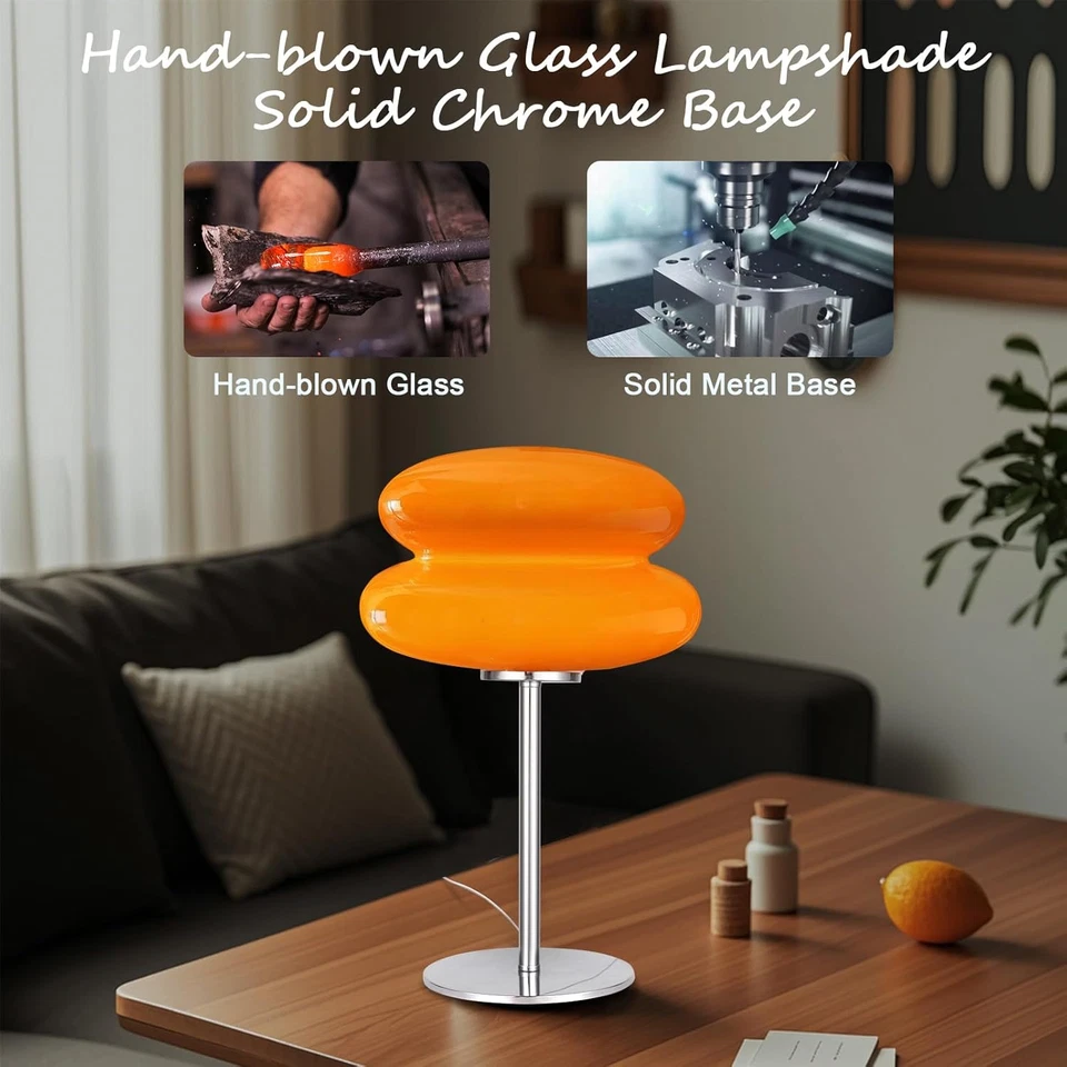 Lámpara Moderna Mediados de Siglo para Mesita de Noche Lámpara de Mesa para Dormitorio, Regulable Retro Eg Foto 4 de 4