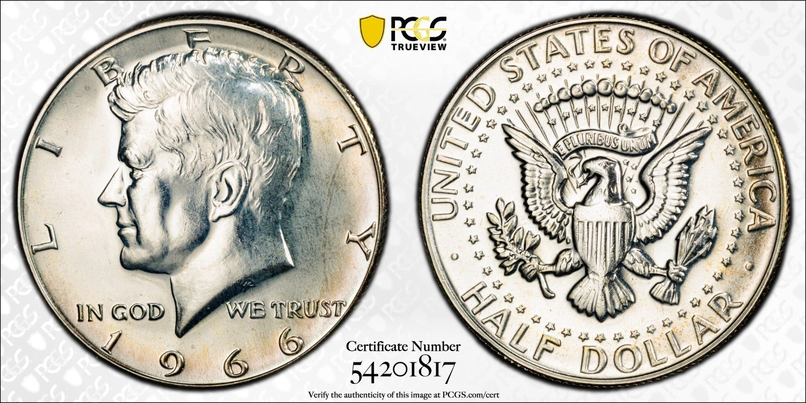 1966 Kennedy SMS Half Dollar PCGS SP 68 No FG FS-901 Top Pop!