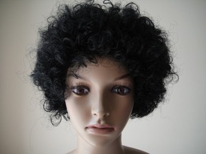 NEW QUALITY FANCY DRESS 70/'S DISCO AFRO FUNKY CURLY CLOWN WIG BLACK